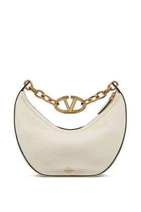 ivory white leather gold-tone hardware chain-link shoulder strap VLogo Valentino Garavani | 5W2B0Q42JDK098